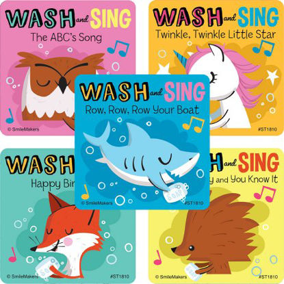 Picture of SmileMakers® 109 per Unit Hand Wash & Sing Sticker 2-1/2 InchST1810B