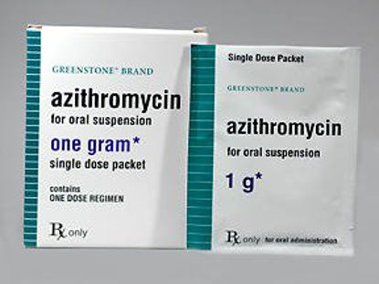 Picture of Azithromycin 1 Gram Powder Single Dose Packet 3 Packets59762305102