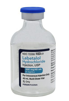 Picture of labetalol HCl 5 mg / mL Injection Multiple Dose Vial 40 mL72266010301