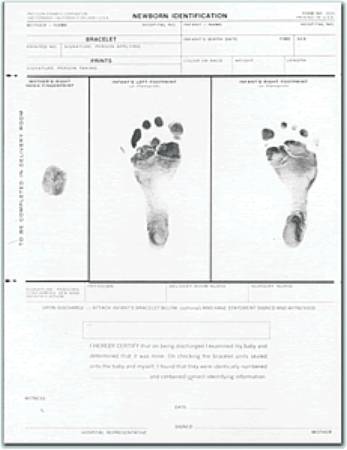 Picture of Healthcare Form PDC® Newborn Identification Form 8-1/2 X 11 Inch2010-00-PDA