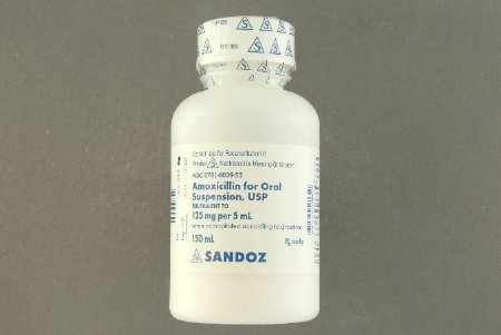 Picture of Amoxicillin 125 mg / 5 mL Suspension Bottle 150 mL00781603955