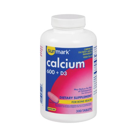 Picture of Joint Health Supplement sunmark® Calcium / Vitamin D3 600 mg - 800 IU Strength Tablet 300 per Box10939075444