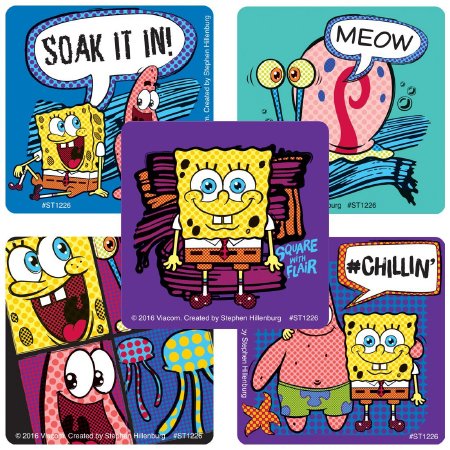 Picture of SmileMakers® 100 per Unit SpongeBob Square Pants Sticker 2.5 InchST1226B