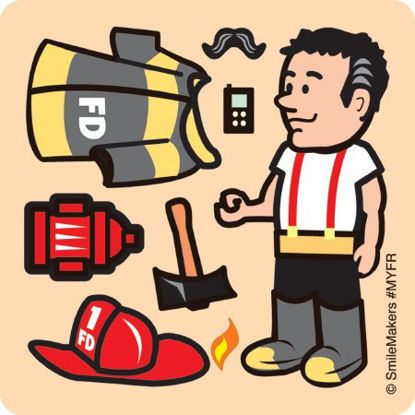 Picture of Make-Your-Own™ 100 per Unit Fireman Sticker 2.5 InchMYFRB
