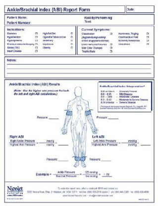 Picture of Ankle Brachial Index Report FormABI12