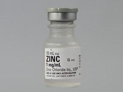 Picture of Trace Element Zinc Chloride, Preservative Free 1 mg / mL Injection Single Dose Vial 10 mL00409409001