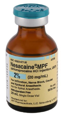 Picture of Nesacaine®-MPF Chloroprocaine HCl, Preservative Free 2%, 20 mg / mL Injection Single Dose Vial 20 mL63323047727