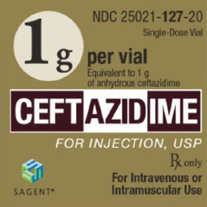 Picture of Ceftazidime 1 Gram Injection Single Dose Vial 25 Vials25021012720