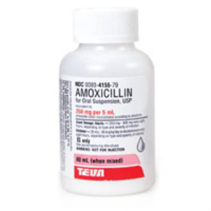 Picture of Amoxicillin 250 mg / 5 mL Suspension Bottle 80 mL00093415579