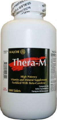 Picture of Multivitamin Supplement Thera-M™ Vitamin A / Magnesium Oxide 5000 IU - 100 mg Strength Tablet 1000 per Bottle00904549280