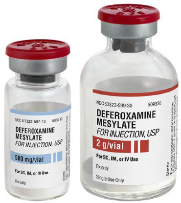 Picture of Deferoxamine Mesylate, Preservative Free 500 mg Injection Vial 1 Vial63323059710