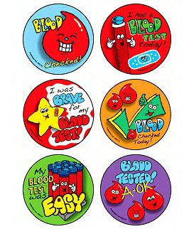 Picture of Kids Love Stickers® 90 per Unit Medical Blood Test Today , Assorted StickerM2187
