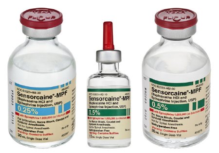Picture of Sensorcaine® - MPF with Epinephrine Bupivacaine HCl / Epinephrine, Preservative Free 0.5% - 1:200,000 Injection Single Dose Vial 10 mL63323046217