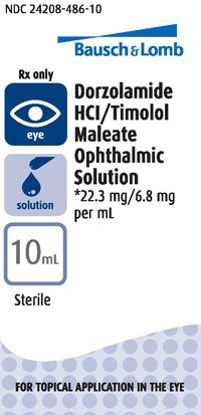 Picture of Dorzolamide HCl / Timolol Maleate 2% - 0.5% Drops Dropper Bottle 10 mL24208048610