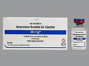 Picture of Vecuronium Bromide 20 mg Injection Single Use Vial 20 mL47335093244