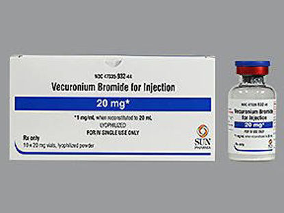 Picture of Vecuronium Bromide 20 mg Injection Single Use Vial 20 mL47335093244