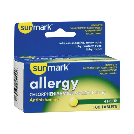 Picture of Allergy Relief sunmark® 4 mg Strength Tablet 100 per Bottle70677000401
