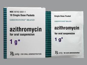 Picture of Azithromycin 1 Gram Suspension Single Dose Packet 10 Packets59762305101
