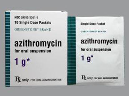 Picture of Azithromycin 1 Gram Suspension Single Dose Packet 10 Packets59762305101