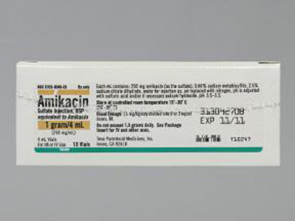 Picture of Amikacin Sulfate 250 mg / mL Injection Vial 4 mL00703904003