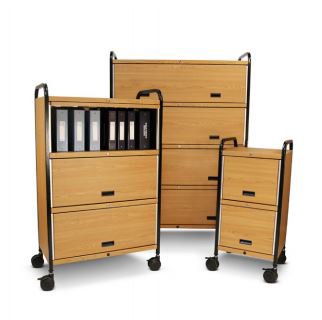 Picture of Binder/ Chart Rack Mov-It Elite 3 Shelves Oak 24 Binder Charts Front OpeningR02235F-00