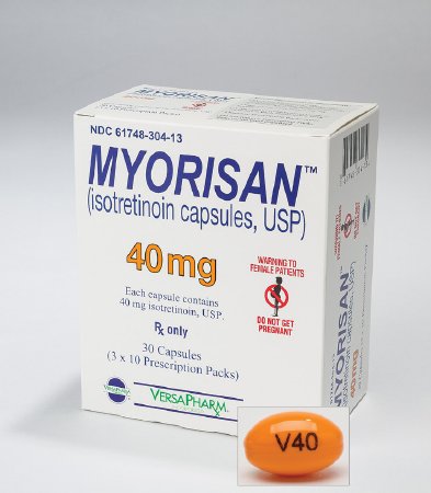 Picture of Myorisan™ Isotretinoin 40 mg Capsule Blister Pack 30 Capsules61748030413