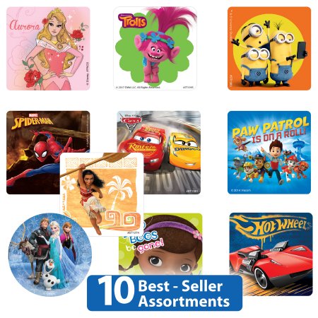 Picture of SmileMakers® 1000 per Unit Best Seller Licensed Sticker 2.5 InchLI10B