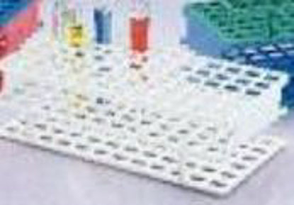 Picture of 3-Tiered Test Tube Rack Nalgene™ Unwire™ 72 Place 16 mm Tube Size White 2-3/4 X 5 X 9-3/4 Inch66023-534