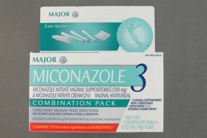 Picture of Vaginal Antifungal Kit Major® 2% Strength / 200 mg Cream / Suppository 3 per Box Applicator00904541501