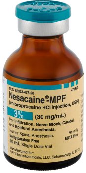 Picture of Nesacaine®-MPF Chloroprocaine HCl, Preservative Free 3%, 30 mg / mL Injection Single Dose Vial 20 mL63323047827