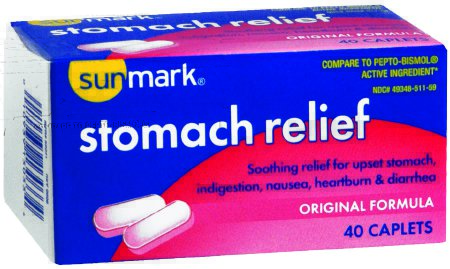 Picture of Anti-Diarrheal sunmark® 262 mg Strength Caplet 40 per Bottle49348051159