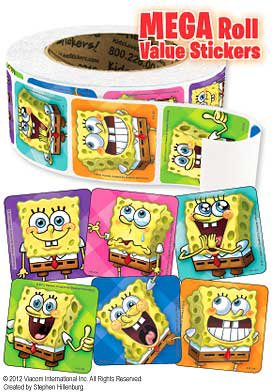Picture of Disney® 1000 per Unit SpongeBob Faces Mega StickerVL124X