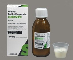 Picture of Cefdinir 125 mg / 5 mL Suspension Bottle 100 mL00781607746