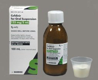 Picture of Cefdinir 125 mg / 5 mL Suspension Bottle 100 mL00781607746