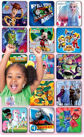 Picture of SmileMakers® 75 per Unit Sampler License Characters Sticker 2.5 InchTSL-ROLL