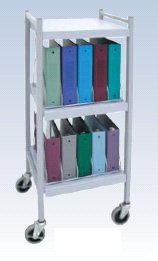 Picture of Binder/ Chart Rack Omnicart® 2 Shelves Gray 15 Binder Charts Front Opening260014-BG