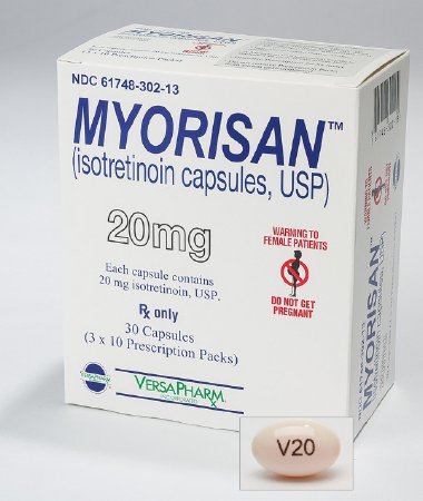 Picture of Myorisan™ Isotretinoin 20 mg Capsule Blister Pack 30 Capsules61748030213