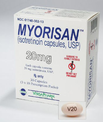 Picture of Myorisan™ Isotretinoin 20 mg Capsule Blister Pack 30 Capsules61748030213