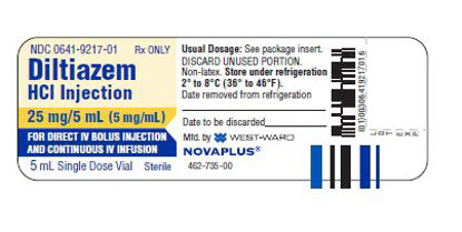 Picture of Diltiazem 5 mg / mL Injection Single Dose Vial 5 mL00641921710