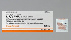 Picture of Effer-K® Replacement Preparation Potassium Bicarbonate / Citric Acid 25 mEq Tablet Packet Orange Flavor 100 Tablets51801000140