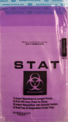 Picture of Specimen Transport Bag with Document Pouch Enhanced Speci-Gard® 6 X 10 Inch Polyethylene Adhesive Closure Biohazard Symbol / Storage Instructions / Instructions for Use NonSterileSPEC-PNYP