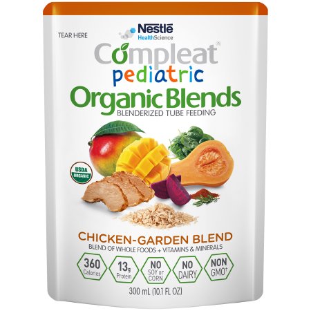 Picture of Pediatric Oral Supplement / Tube Feeding Formula Compleat® Pediatric Organic Blends Chicken-Garden Flavor 10.1 oz. Pouch Ready to Use00043900846422