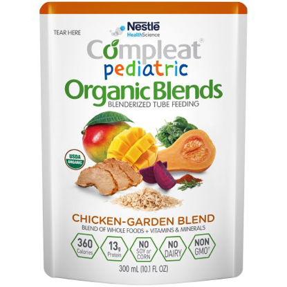 Picture of Pediatric Oral Supplement / Tube Feeding Formula Compleat® Pediatric Organic Blends Chicken-Garden Flavor 10.1 oz. Pouch Ready to Use00043900846422