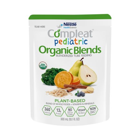 Picture of Pediatric Oral Supplement / Tube Feeding Formula Compleat® Pediatric Organic Blends Plant Blend Flavor 10.1 oz. Pouch Ready to Use00043900117218
