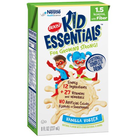 Picture of Pediatric Oral Supplement / Tube Feeding Formula Boost® Kid Essentials™ 1.5 with Fiber Vanilla Vortex Flavor 8 oz. Tetra Brik® Ready to Use33500000