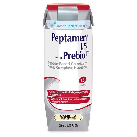 Picture of Oral Supplement / Tube Feeding Formula Peptamen® 1.5 with Prebio 1™ Vanilla Flavor Ready to Use 250 mL Carton10043900349586