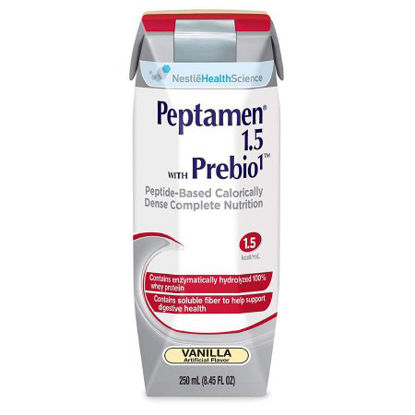 Picture of Oral Supplement / Tube Feeding Formula Peptamen® 1.5 with Prebio 1™ Vanilla Flavor Ready to Use 250 mL Carton10043900349586