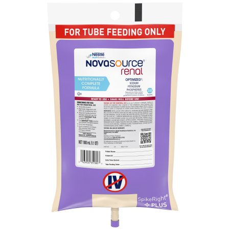 Picture of Tube Feeding Formula Novasource® Renal 33.8 oz. Bag Ready to Hang Unflavored Adult10043900351800