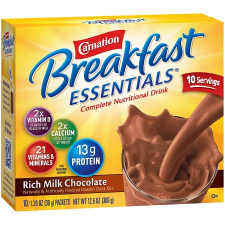 Picture of Oral Supplement Carnation® Breakfast Essentials® Rich Milk Chocolate Flavor Powder 36 Gram Individual Packet11004656