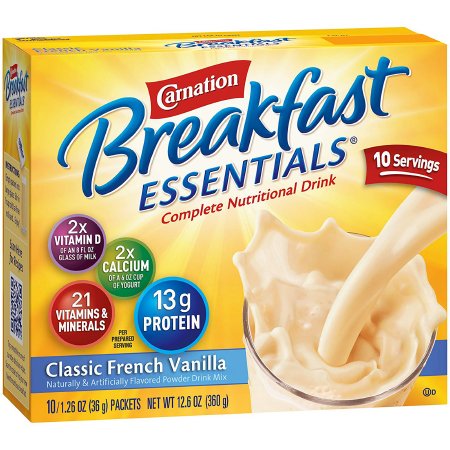 Picture of Oral Supplement Carnation® Breakfast Essentials® French Vanilla Flavor Powder 36 Gram Individual Packet11004659